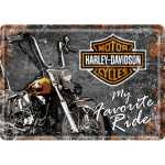 HARLEY DAVIDSON FAVOURITE RIDE Blechpostkarte 14x10 cm