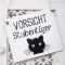 Dekoschild VORSICHT STUBENTIGER schwarze Katze 11 x 9,5 x 0,4 cm