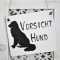 Holzschild VORSICHT HUND Hundesilhouette 11 x 9,5 x 0,4 cm
