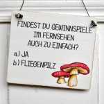 lustiges Schild aus Holz GEWINNSPIELE zu EINFACH 11 x 9,5...