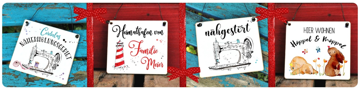 Schild Nähatelier personalisiert nähgestört u.a. individuelle Schilder